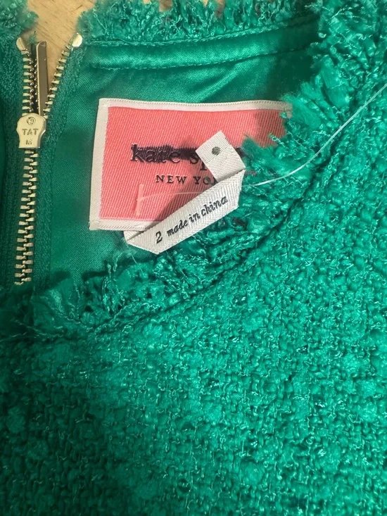 Kate Spade Twead ' Emerald Green Sleeveless A-Line Dress - Picture 4 of 4